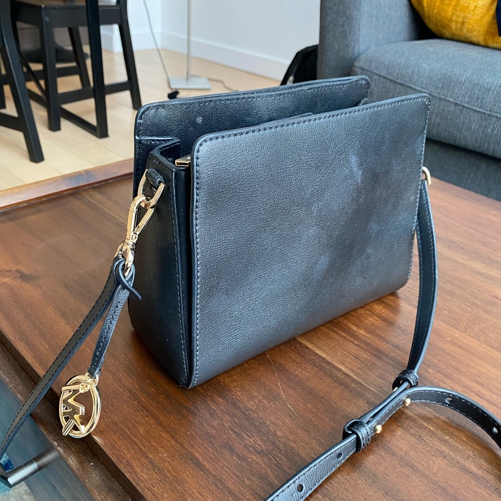 Michael Kors Black Leather Crossbody Bag